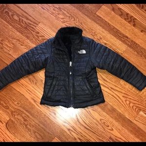 Girls north face reversible jacket